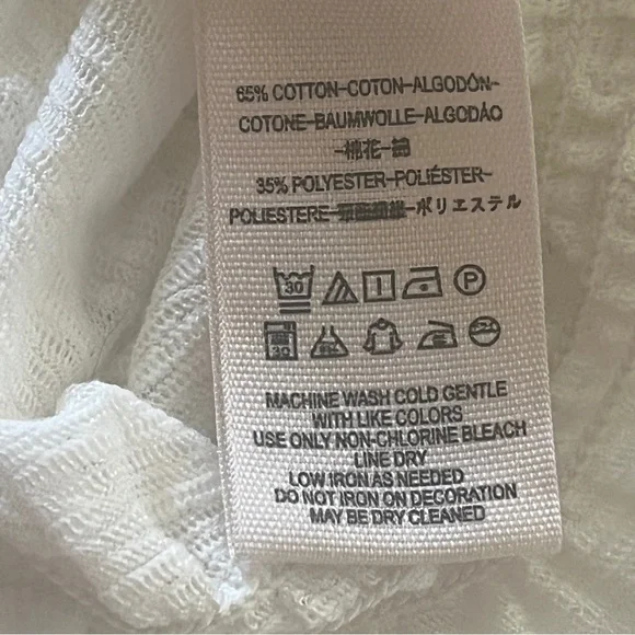 Free People Ivory Cut Out Peasant Blouse - Size Medium - Picture 13 of 14